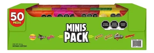 Surtido De Botanas Sabritas Minis Pack Con 50 Pzas