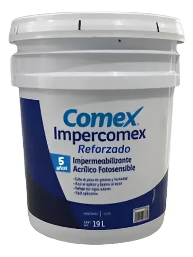 Impermeabilizante Comex Reforzado 19 Litros Terracota Color Rojo Terracota