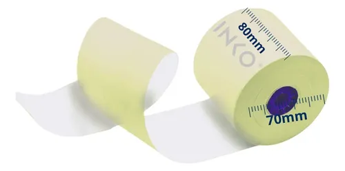 20 Rollos Papel Térmico 80x70 Color Amarillo para Impresora 80mm Recibos de venta, devoluciones, garantias INKO