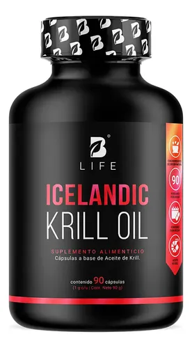 Aceite de Krill Con 90 Cápsulas 1000mg Alta Concentración | 90 días vs Otros con 30 días | Con EPA, DHA y Astaxantina | Bienestar Cardiovascular y Cerebral, Apoyo al Metabolismo Saludable | B Life