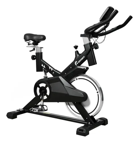 Bicicleta Spinning 15kg Gym Fija Centurfit Profesional Hogar Color Negro