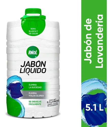 Pinol Jabón Líquido Lavandería Ropa Blanca y de Color 5.1L