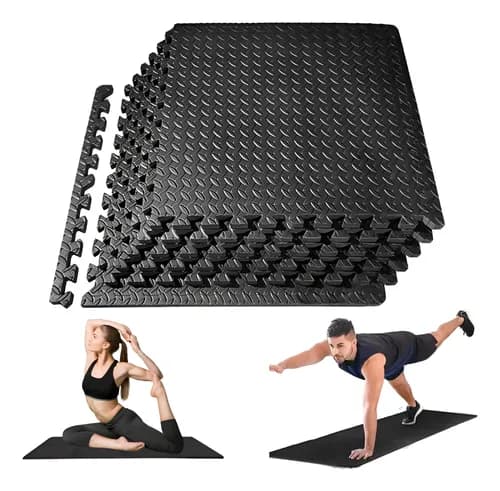 28 Pz Tapete Eva Protector Resistente Al Uso Y Golpes Negro