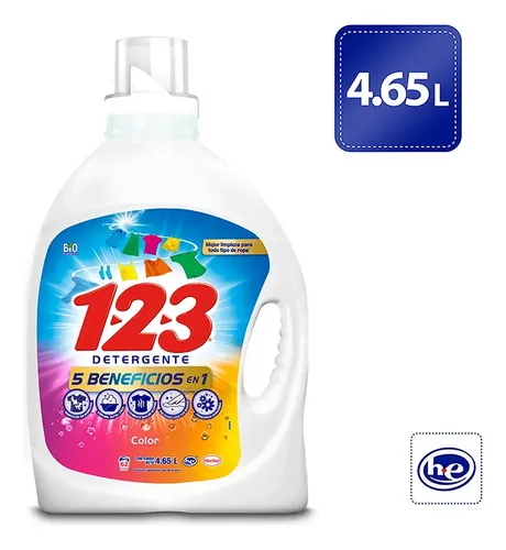 Detergente líquido 1-2-3 Color 4.65L