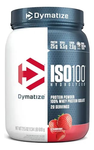 Proteina Iso 100 Dymatize Hidrolizada 610g 20 Servicios Sabor Strawberry