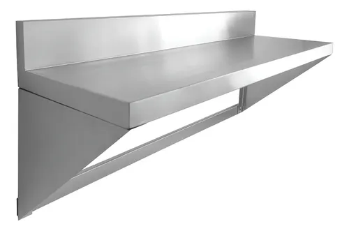 Repisa C/soporte Acero Inoxidable Marca Mindejal 1.40 Mts Color Gris