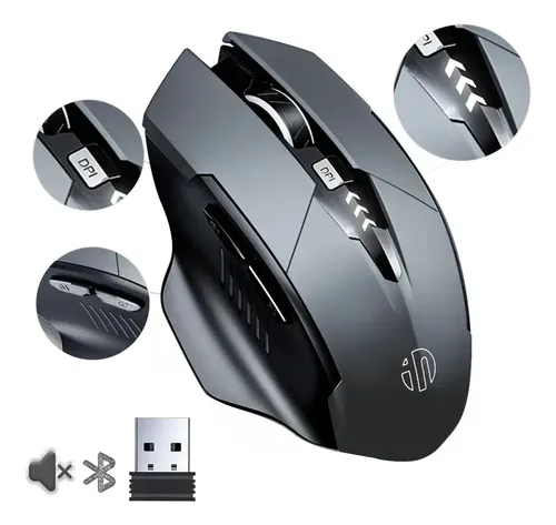 Ratón Gamer Inalámbrico Inphic 3 Modos Bluetooth/USB Recargable Ergonómico Silencioso