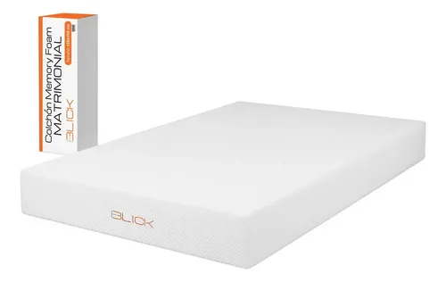 Colchon Matrimonial Memory Foam 135x190 cm Espuma Ergonómico Firme Soporta 200 kg Caja Blick Color Blanco