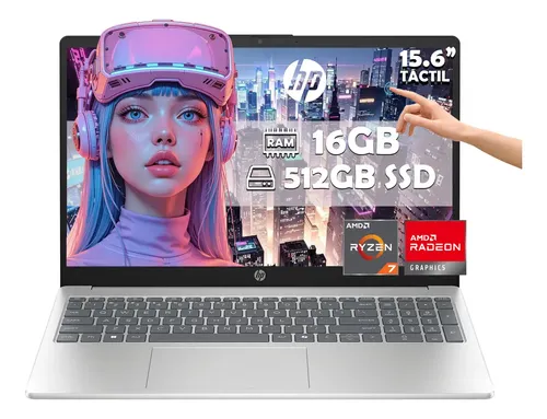 Notebook HP 15-FC0047WM 15.6" AMD Ryzen 7 7730U 16 GB DDR4 512 GB SSD Touch - Natural Silver