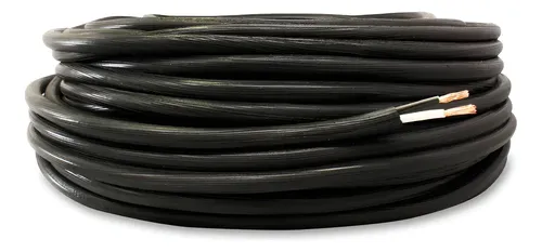 Cable Uso Rudo 2x12 Rollo Con 100m Para Exteriores Negro
