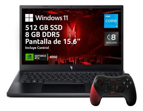 Laptop Nitro V 15.6 Ci5 165 Hz DDR5 8Gb SSD 512Gb Rtx4050 + Control Acer