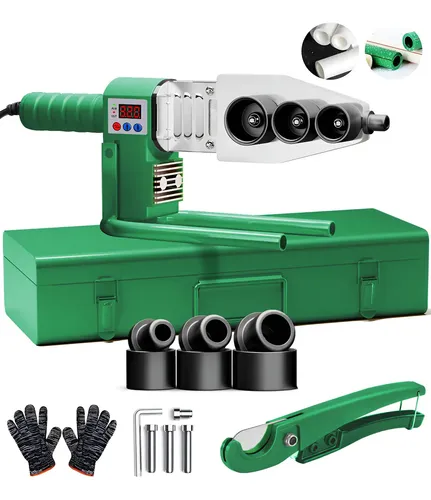 Kit de Termofusora Pantalla Digital con 3 Dados (20mm 25mm 32mm) 1000W REMATE Termofusor Herramientas Soldador de Tubo de Agua PláStico Para PE/PPR/PB/PVDF/HDPE/PVC