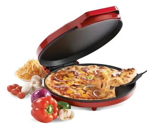 Pizzero Betty Crocker Grill Antiadherente Acero Inoxidable Color Rojo