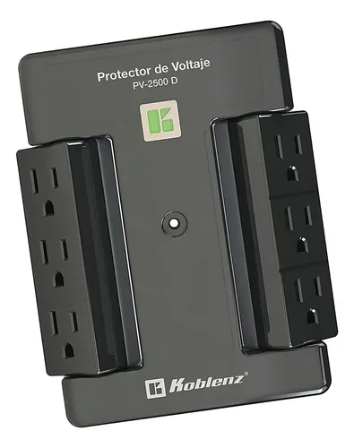 Protector De Voltaje Koblenz P/ Pantallas Pv-2500d Color Negro Contacto con Giro, Sin cable