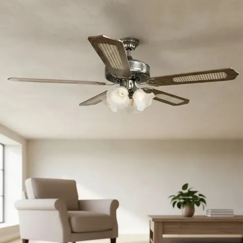 Ventilador De Techo Orient Diseño Elegante 52 Pulgadas 1.32 M 60 Hz Cobre Café Madera 5