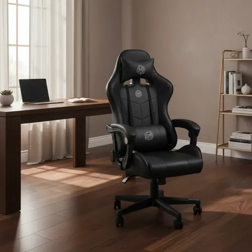 Silla De Oficina Escritorio Gamer Reclinable Ergonómica Pro Negro Cuero Sintético