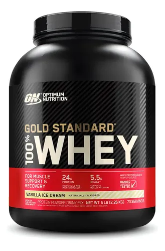 Suplemento en polvo Optimum Nutrition Proteína Proteína de Gold Standard 100% Whey sabor nieve de vainilla x 2.27kg