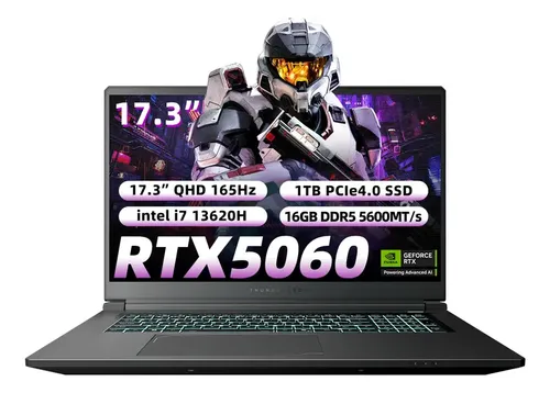 Nvidia Geforce Rtx 5060 Thunderobot I7 13620H 911X17 DDR5 16 Gb RAM 1 Tb SSD 17.3'' QHD 165 Hz Windows 11 Pro Español latino