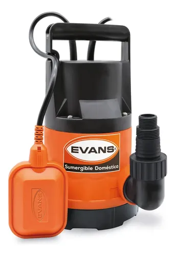 Bomba Sumergible Evans 10m 110v 1.25 Llenado Tinaco 1-2niv Naranja