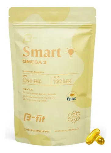 B-FIT B Omega 3 1800 mg Ácidos Grasos - 1080 mg EPA y 720 mg DHA - 180 Cápsulas de Omega-3 de Salmón Noruego y Pescado de Agua Fría - Patente EPAX - Cápsulas Softgel Inoloras