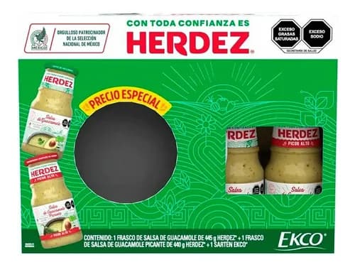 Salsa Guacamole Y Guacamole Picoso Herdez 2 Pz + Sarten