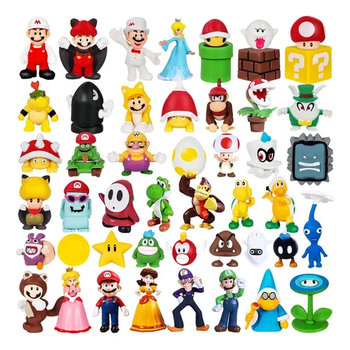 Figuras de Acción Super Mario Bros 48 Piezas MGparty Coleccionables