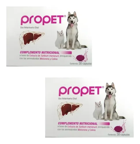 2 Propet Suplemento Para Perros/gatos Hepatoprotector 30 Cap