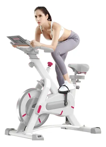 Bicicleta Ejercicio Grande Fija Deportiva Spinning Blanco