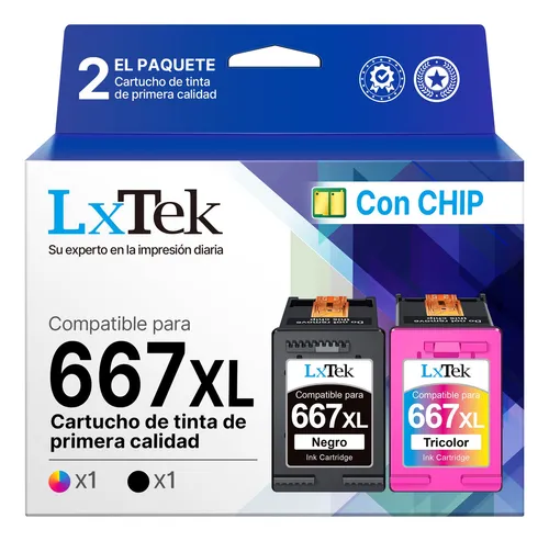 Cartucho Lxtek Para 667xl Para Hp Para 667xl Color Negro Para HP DeskJet Ink Advantage 1275/2374/2375/2376/2775/2776/6475/6476/6075