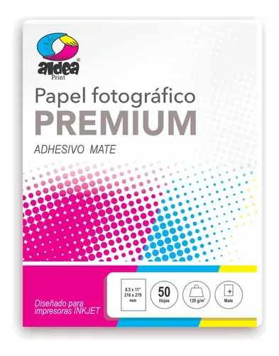 Aldeaprint Papel Fotográfico Adhesivo Mate Carta 120g 50 Hojas