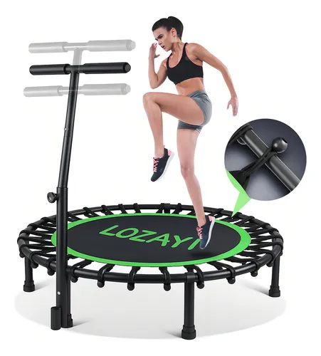 Trampolín Fitness Lozayi con Barandilla Ajustable y Cuerda Elástica 105cm