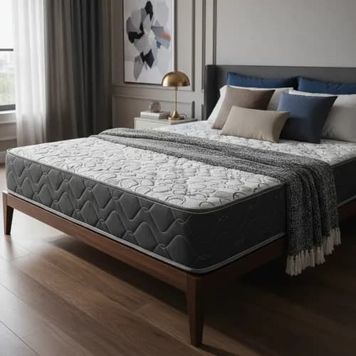 Colchón Plus Turin Matrimonial Ortopedico Economico Azul Claro