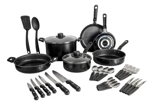 Batería de Cocina con Antiadherente Ekco 32 Piezas de Aluminio - Negro