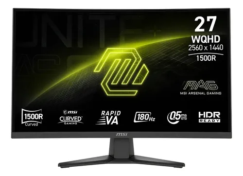 Monitor Gamer Msi Mag 275cqf E18 27 Curvo Wqhd 180hz 0.5ms Negro