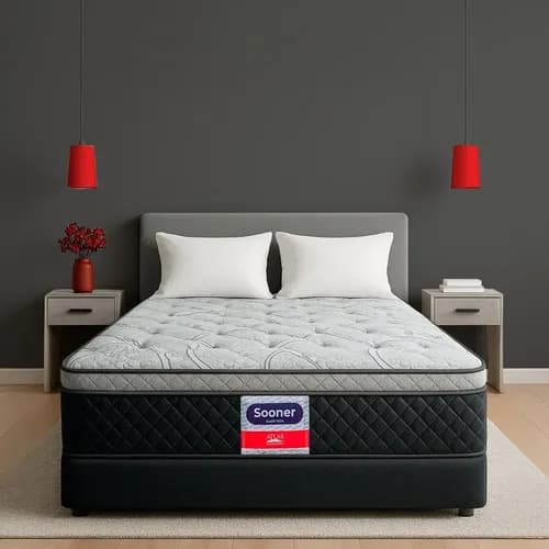 Colchón Matrimonial Ortopédico Atlas + 2 Almohadas Peach Feel | Colchón Hipoalergénico y Anti Ácaros | Firmeza Media | Altura 26 cm