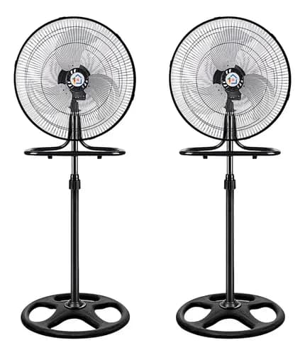 Kit 2 Piezas Ventilador De Piso Y Pared Aspas Metálicas T Cantidad De Aspas 3 Estructura Negro Aspas Azul Diámetro 50 Cm Frecuencia 60hz Material De Las Aspas Metal