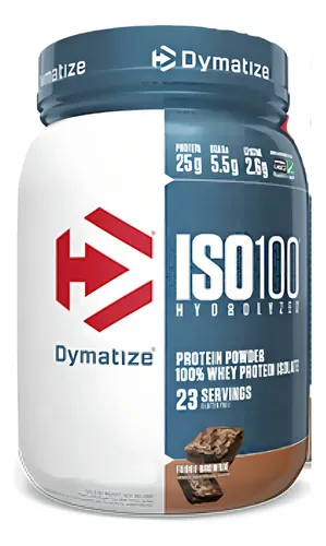 Suplemento Dymatize Whey ISO-100 en polvo 640g Sabor Fudge Brownie
