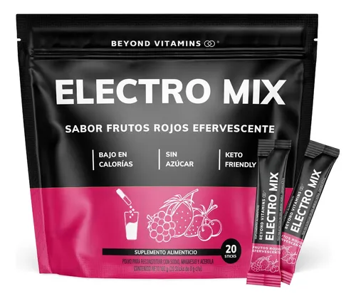 Electrolitos Sin Azúcar En Polvo - Sales Minerales | Hidratación Bajo En Calorías, Apto Dieta Keto | Rehidratación - 20 Sticks - Pre Entreno - Pre Workout - Hidratante Sabor Frutos Rojos Efervescente
