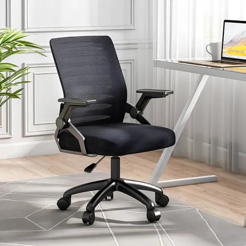 Silla De Oficina Escritorio Ergonómica Giratoria Ejecutiva Color Negro Completo Material Del Tapizado Algodón