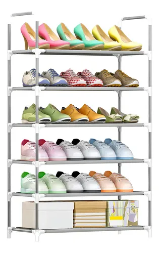 Zapatera Organizador Zapatos 18 Pares Fácil de Transportar Plateado