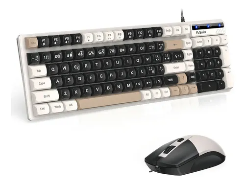 Kit Teclado Membrana Español 101 Teclas y Mouse USB Negro K SNAKE KM100 1600dpi