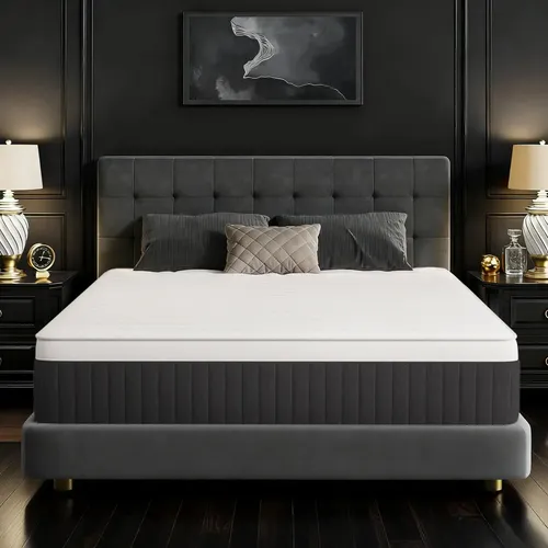 Colchon Queen Size Ortopédico Híbrido De Memory Foam Y Resortes - 25cm Alta Densidad, Soporte Lumbar, Hipoalergénico Y Antibacterial, Antihongos, Soporta 300kg, En Caja