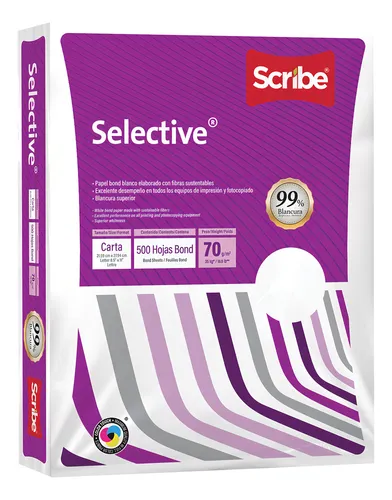 Papel Selective Bond Blanco Carta - 1 Paquete Con 500 Hojas