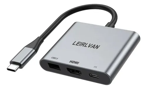 LEIRLVAN Adaptador Multipuerto Usb C A Hdmi Con 60W Puerto De Carga Adaptador Usb-c A Hdmi Para Mac,iPad Pro,macbook Convertidor 4k Hdmi A Usb-c Para Monitores Y Portátiles
