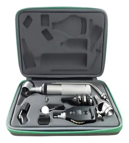 Estuche Diagnóstico Timesco Otoscopio Oftalmoscopio Luz Xenón Verde Claro