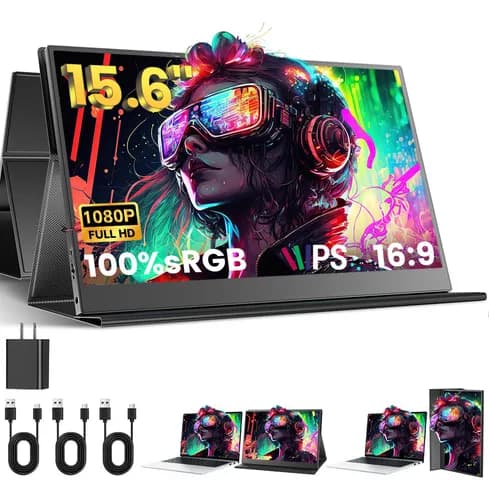 Monitor Portátil de 15.6" con Pantalla IPS Full HD para Laptop y Consolas