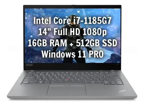 Portátil Lenovo Thinkpad T14 Gen 2 Intel Core i7-1185G7 16 GB 512 GB Windows 11 Pro 14 Full HD 1080p para negocios y juegos - Excelente (Reacondicionado)