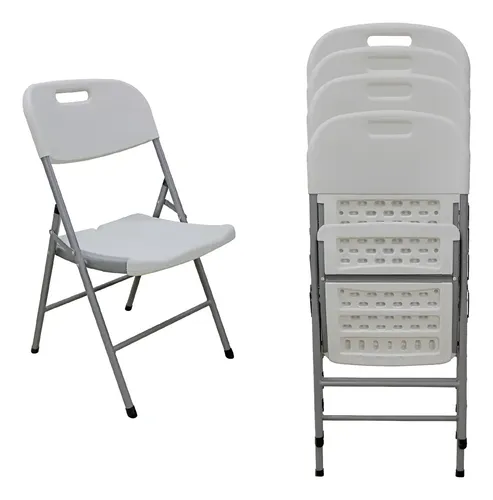 Set De 4 Sillas Plegables Reforzadas Styrka spl03 Blancas Color Blanco Silla Plegable