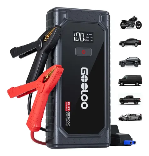 Arrancador De Batería De Auto Con Pantalla Para 8 Cilindros GOOLOO GE3000 3000A 12v Arrancador Portátil De Batería De Coche Para Auto Moto Camioneta Cortacésped Todoterreno Suv Autobús