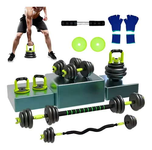 Set gym mancuernas 20kg color verde neón Black Mamut
